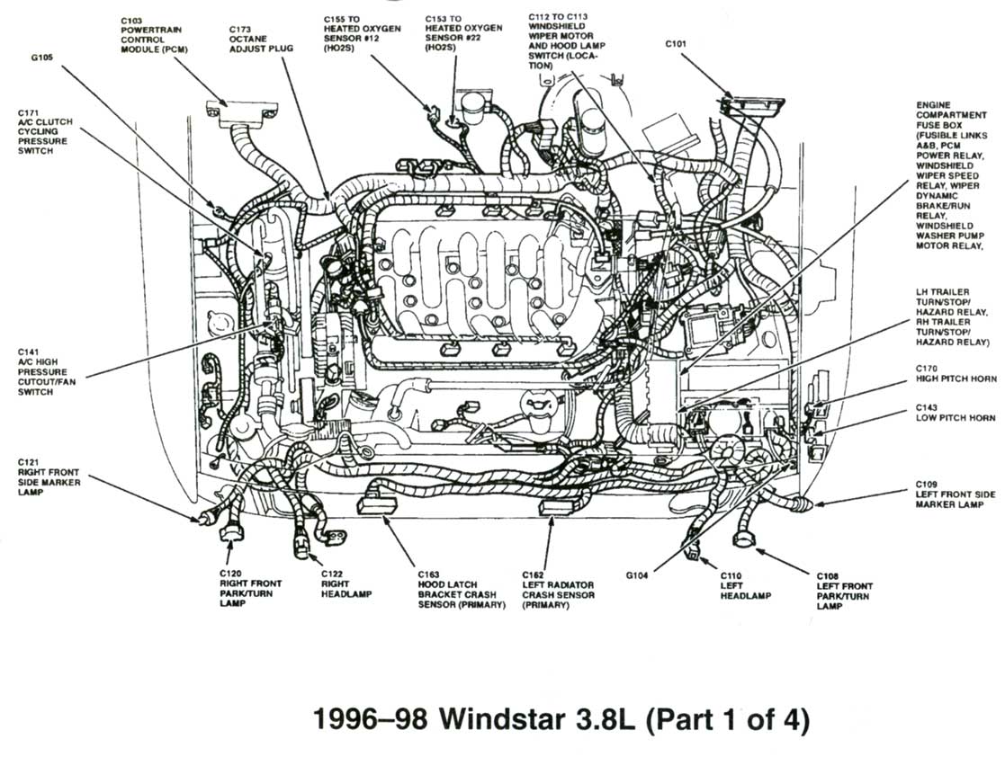 Windstar 3.8L 1996-98 1 часть